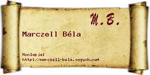 Marczell Béla névjegykártya