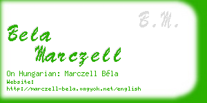 bela marczell business card
